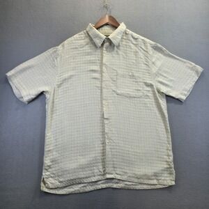 Mondo Di Marco‎ Men's Beige Short Sleeve Button Up Shirt Size Large